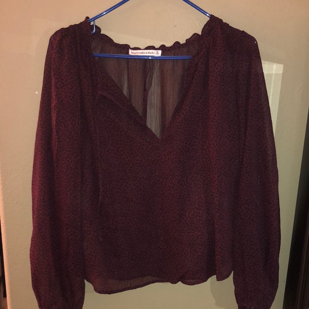 Burgundy, Abercombie blouse with silk cami attached.